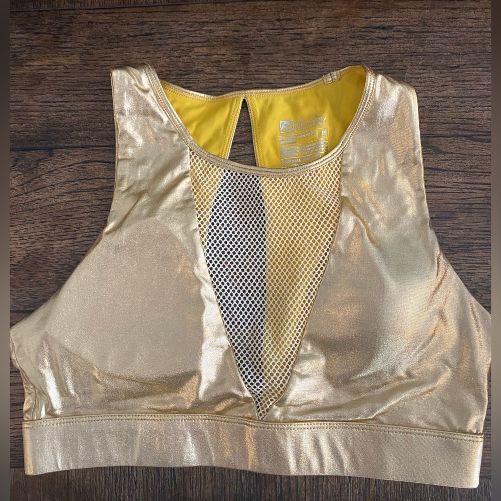 Fit Couture Gold Medium Sports Bra
